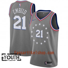 Philadelphia 76ers Trikot Joel Embiid 21 2018-19 Nike City Edition Grau Swingman - Kinder